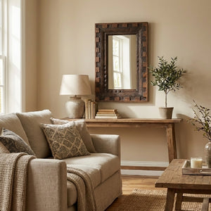   Modern European furniture - Brown Mango Wood Mirror - www.oroa.com | Oroa.com