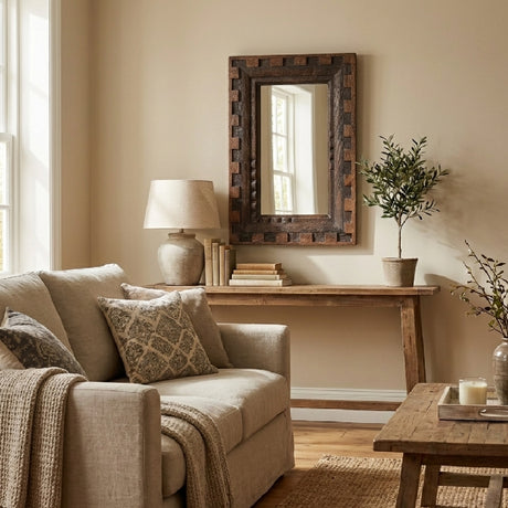   Modern European furniture - Brown Mango Wood Mirror - www.oroa.com | Oroa.com