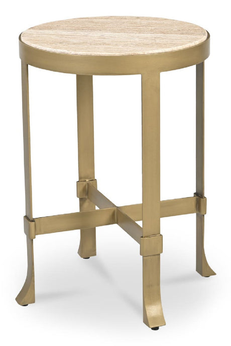   Modern European furniture - Round Travertine Accent Table - www.oroa.com | Oroa.com