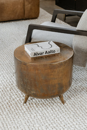   Modern European furniture - Brass Drum-Style Accent Table - www.oroa.com | Oroa.com
