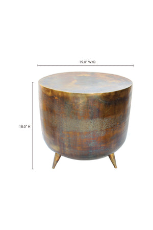   Modern European furniture - Brass Drum-Style Accent Table - www.oroa.com | Oroa.com