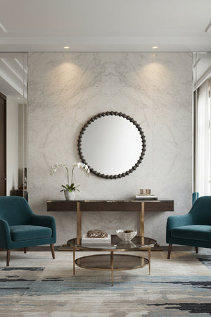   Modern European furniture - Black Round Mirror - www.oroa.com | Oroa.com