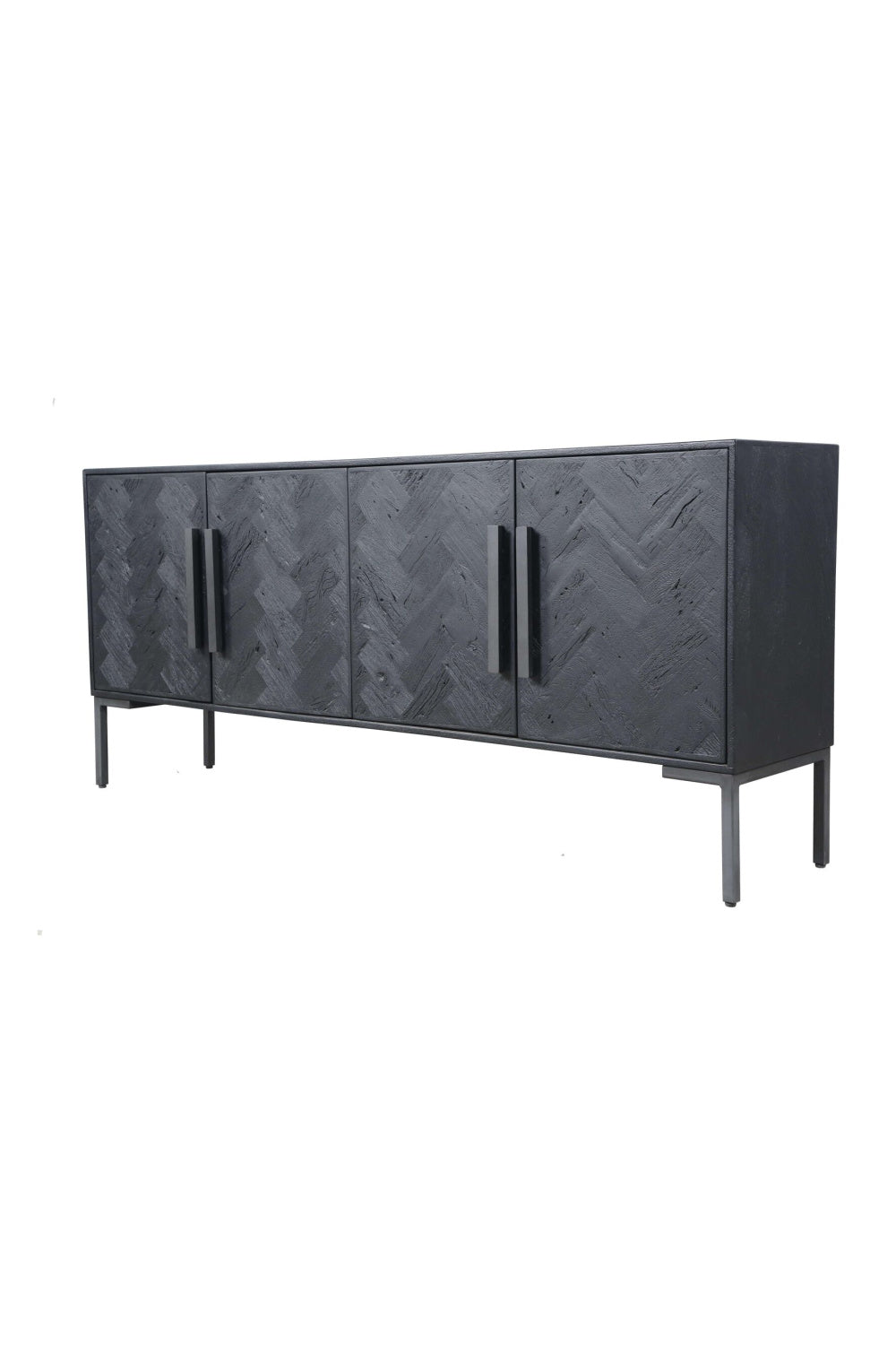   Modern European furniture - Black Herringbone 4-Door Sideboard - www.oroa.com | Oroa.com