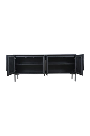   Modern European furniture - Black Herringbone 4-Door Sideboard - www.oroa.com | Oroa.com