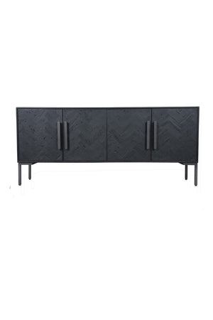   Modern European furniture - Black Herringbone 4-Door Sideboard - www.oroa.com | Oroa.com