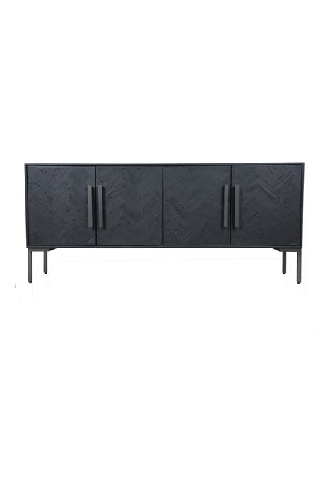   Modern European furniture - Black Herringbone 4-Door Sideboard - www.oroa.com | Oroa.com