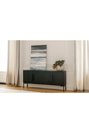   Modern European furniture - Black Herringbone 4-Door Sideboard - www.oroa.com | Oroa.com