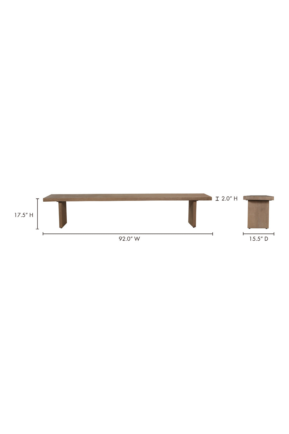   Modern European furniture - Sandblasted Oak Dining Bench - www.oroa.com | Oroa.com