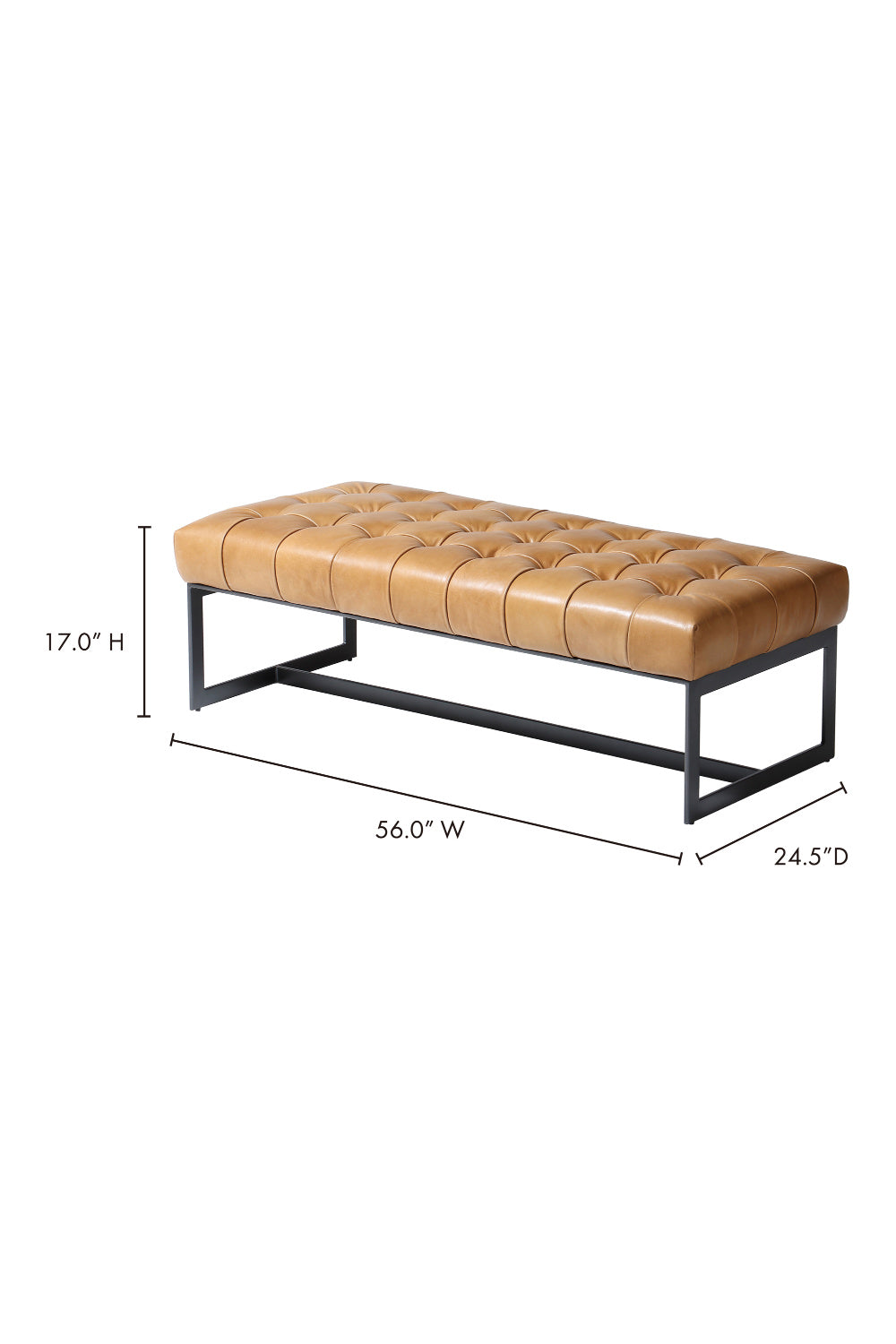   Modern European furniture - Tan Leather Tufted Bench - www.oroa.com | Oroa.com