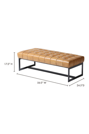   Modern European furniture - Tan Leather Tufted Bench - www.oroa.com | Oroa.com