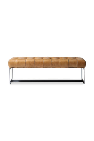   Modern European furniture - Tan Leather Tufted Bench - www.oroa.com | Oroa.com