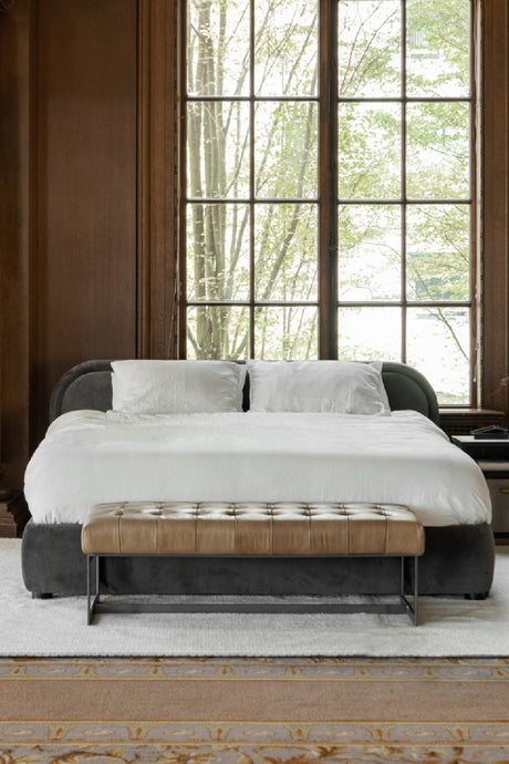   Modern European furniture - Tan Leather Tufted Bench - www.oroa.com | Oroa.com