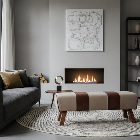   Modern European furniture - Leather And Canvas Bench - www.oroa.com | Oroa.com