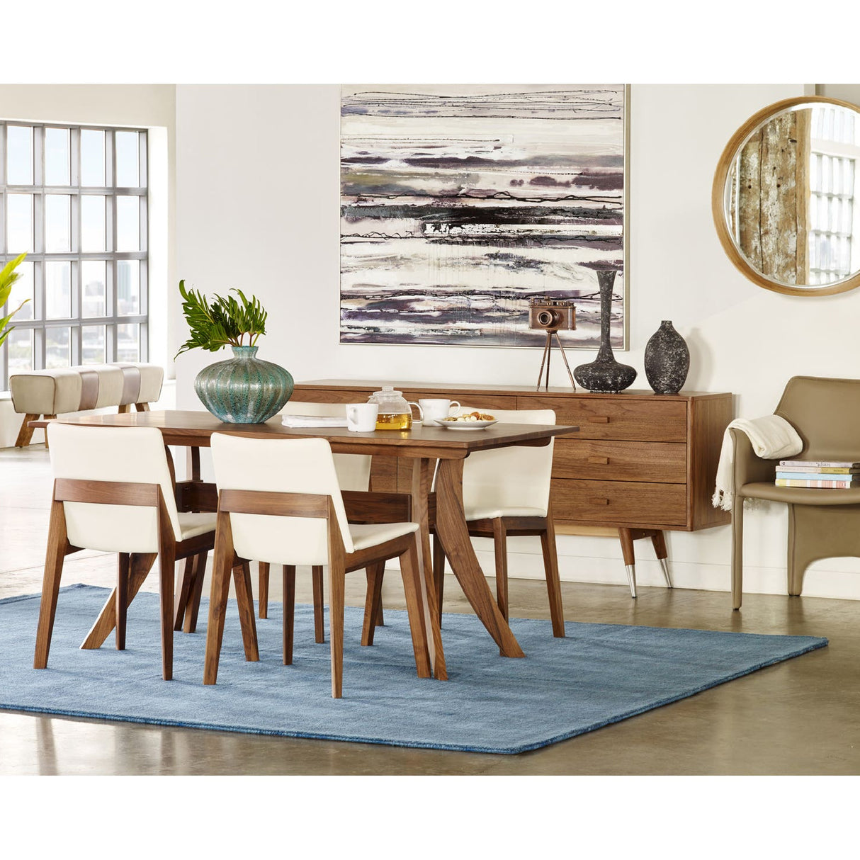   Modern European furniture - Leather And Canvas Bench - www.oroa.com | Oroa.com