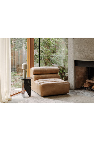   Modern European furniture - Ribbed Tan Leather Slipper Chair - www.oroa.com | Oroa.com