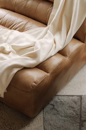   Modern European furniture - Ribbed Tan Leather Slipper Chair - www.oroa.com | Oroa.com