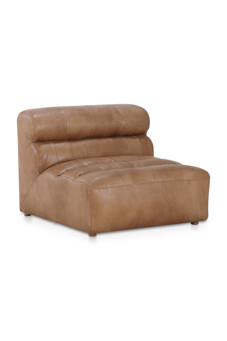   Modern European furniture - Ribbed Tan Leather Slipper Chair - www.oroa.com | Oroa.com