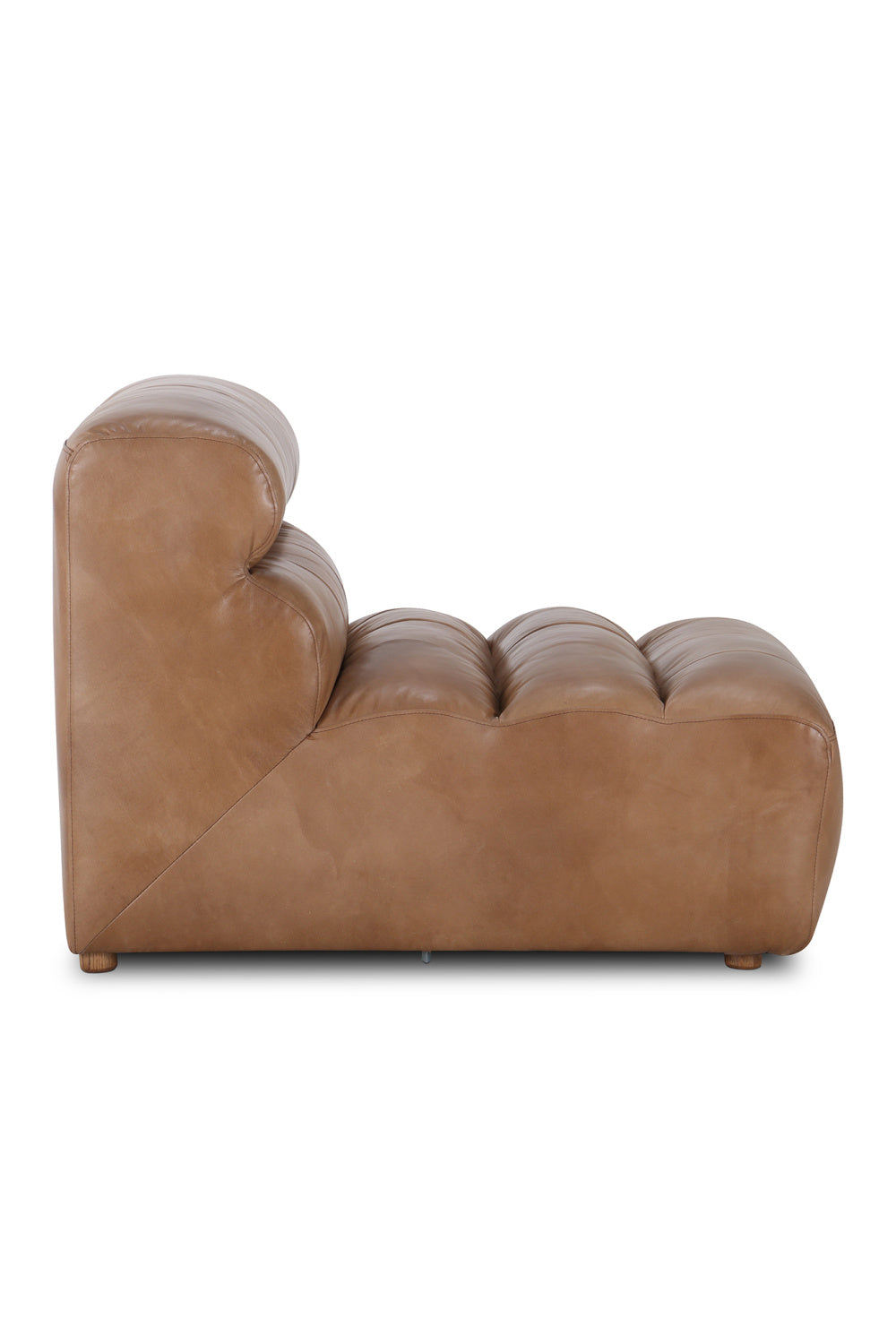   Modern European furniture - Ribbed Tan Leather Slipper Chair - www.oroa.com | Oroa.com