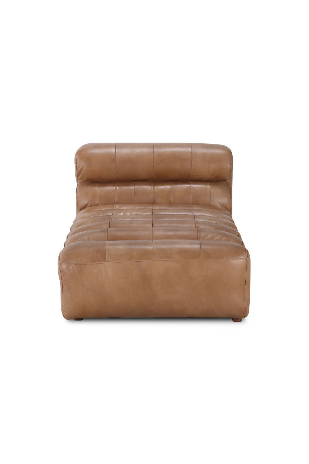   Modern European furniture - Ribbed Tan Leather Chaise Lounge - www.oroa.com | Oroa.com