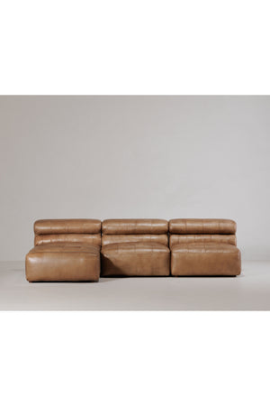   Modern European furniture - Ribbed Tan Leather Chaise Lounge - www.oroa.com | Oroa.com