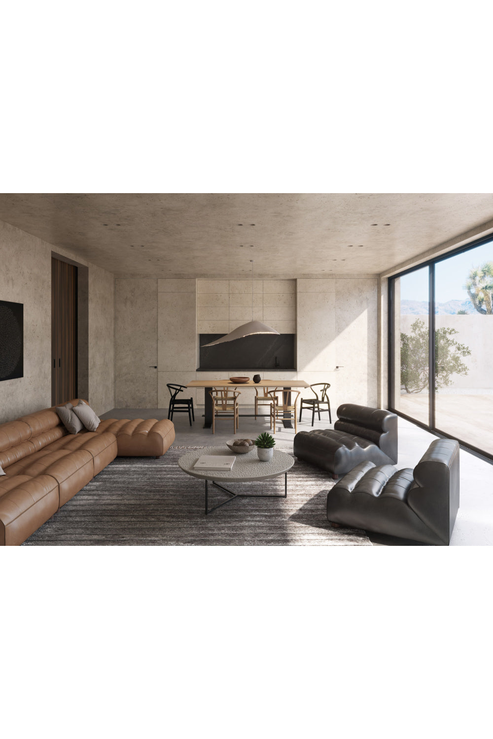   Modern European furniture - Ribbed Tan Leather Chaise Lounge - www.oroa.com | Oroa.com