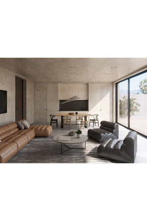   Modern European furniture - Ribbed Tan Leather Chaise Lounge - www.oroa.com | Oroa.com