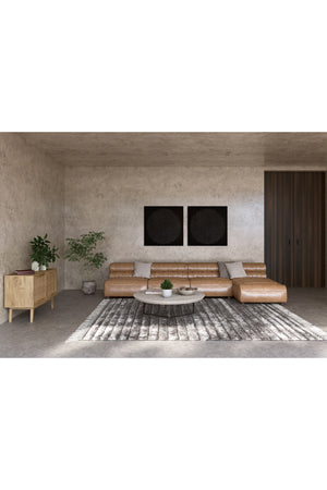   Modern European furniture - Ribbed Tan Leather Chaise Lounge - www.oroa.com | Oroa.com