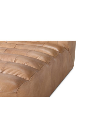   Modern European furniture - Ribbed Tan Leather Chaise Lounge - www.oroa.com | Oroa.com
