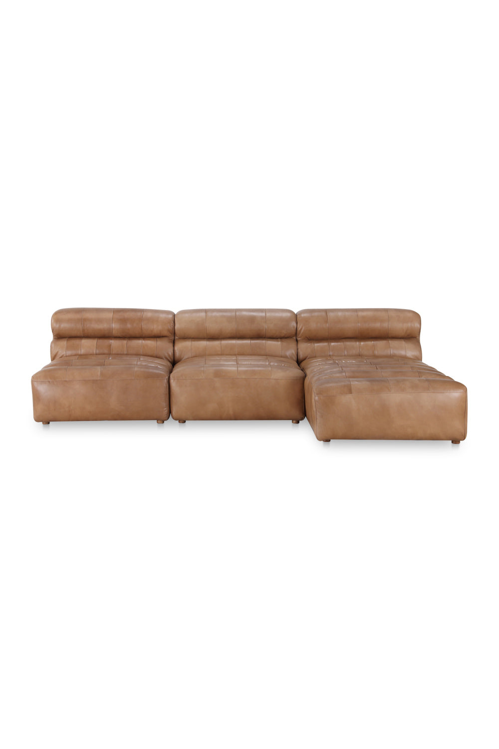   Modern European furniture - Ribbed Tan Leather Sectional Sofa - www.oroa.com | Oroa.com