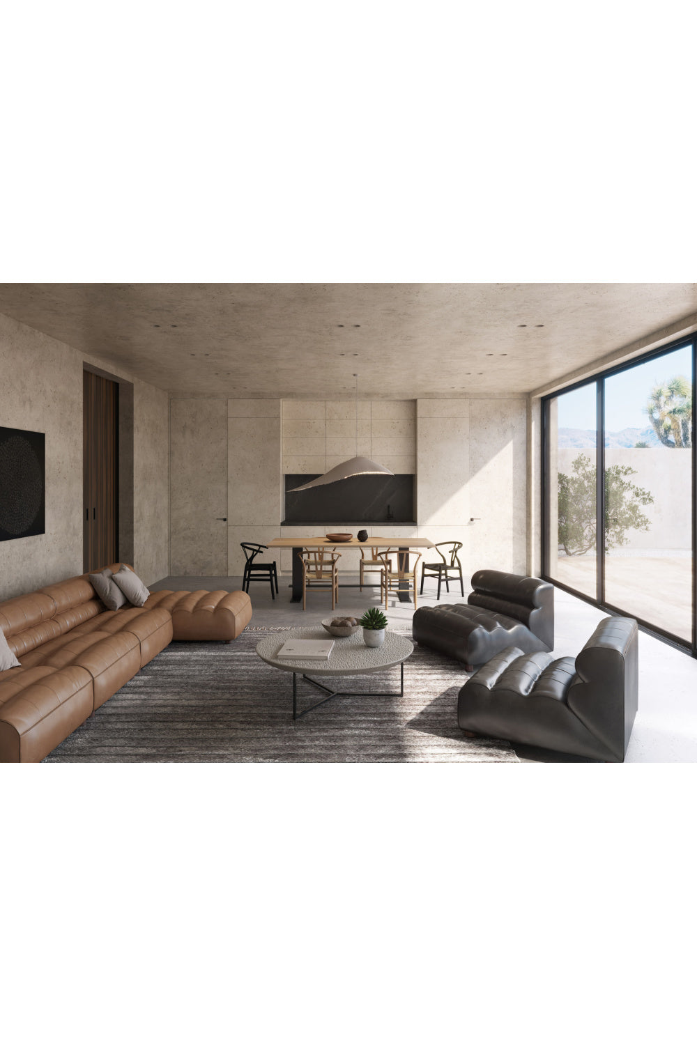   Modern European furniture - Ribbed Tan Leather Sectional Sofa - www.oroa.com | Oroa.com