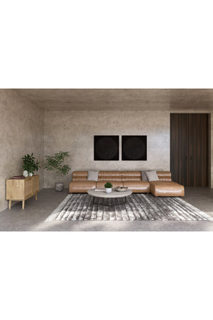   Modern European furniture - Ribbed Tan Leather Sectional Sofa - www.oroa.com | Oroa.com