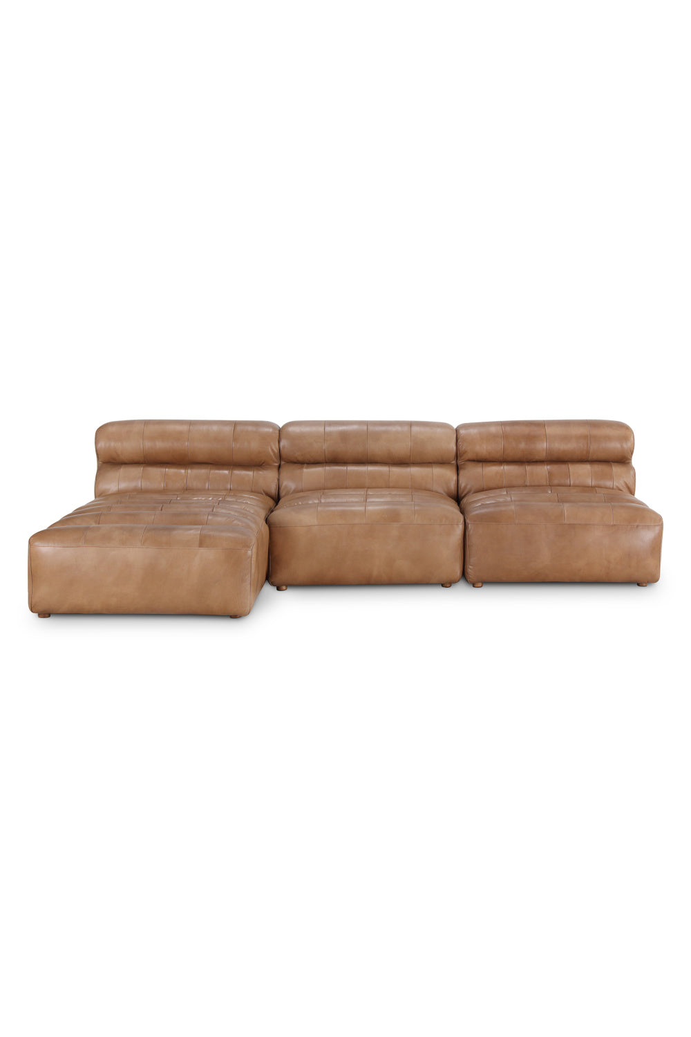   Modern European furniture - Ribbed Tan Leather Sectional Sofa - www.oroa.com | Oroa.com