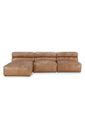   Modern European furniture - Ribbed Tan Leather Sectional Sofa - www.oroa.com | Oroa.com