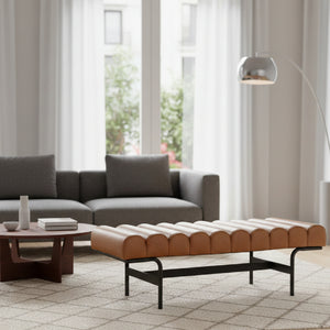   Modern European furniture - Channeled Leather Bench - www.oroa.com | Oroa.com