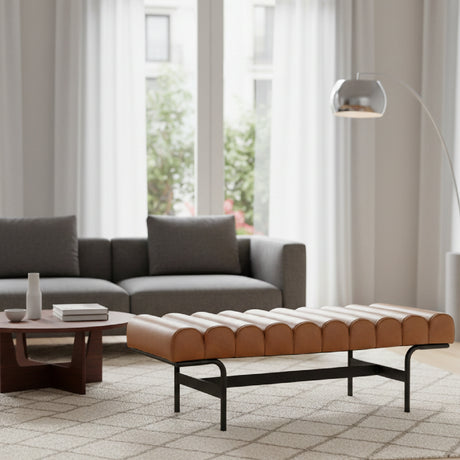   Modern European furniture - Channeled Leather Bench - www.oroa.com | Oroa.com