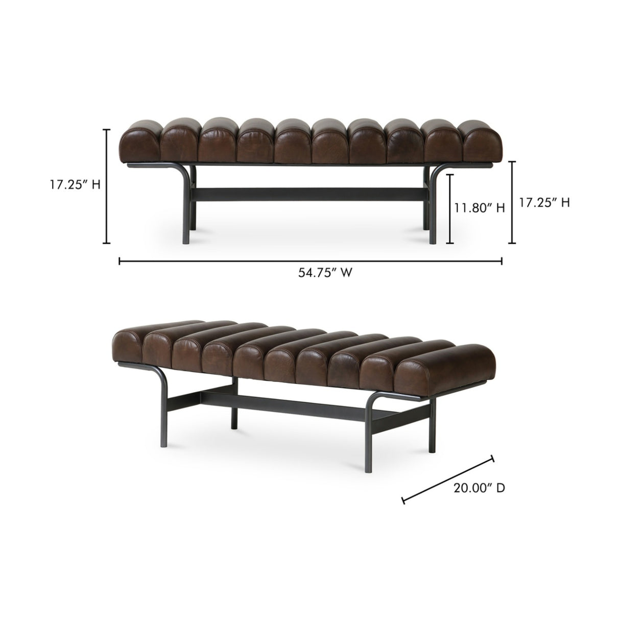   Modern European furniture - Channeled Leather Bench - www.oroa.com | Oroa.com