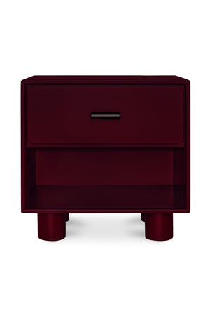   Modern European furniture - Red Wooden 1-Drawer Nightstand - www.oroa.com | Oroa.com
