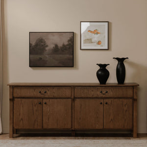   Modern European furniture - Brown Oak 2-Drawer 4-Door Sideboard - www.oroa.com | Oroa.com