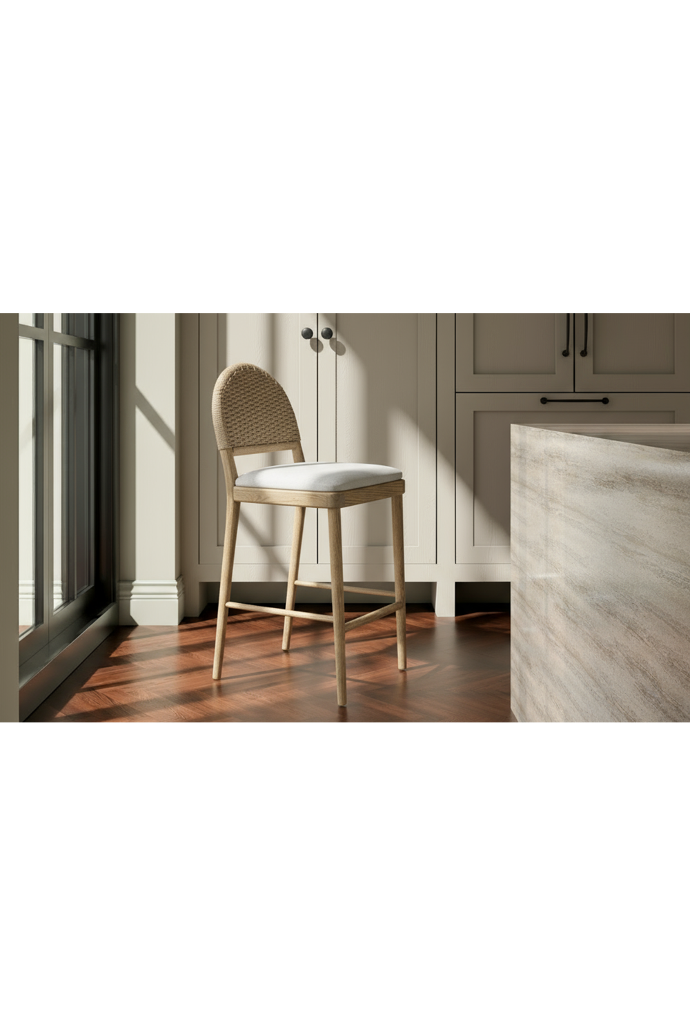   Modern European furniture - Handwoven Back Counter Stool - www.oroa.com | Oroa.com