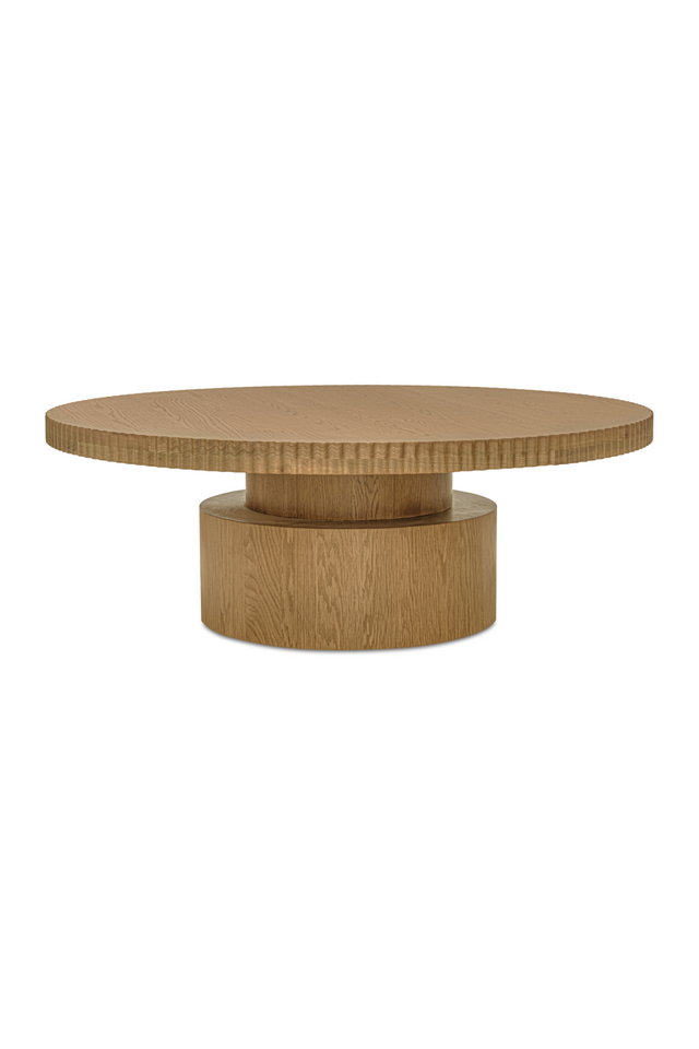 Modern European furniture - Fluted Round Oak Coffee Table - www.oroa.com