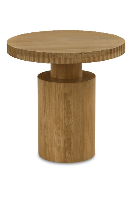   Modern European furniture - Fluted Round Oak Side Table - www.oroa.com | Oroa.com