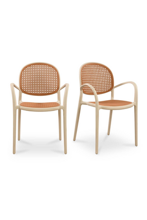   Modern European furniture - Woven Design Outdoor Dining Chairs (2) - www.oroa.com | Oroa.com