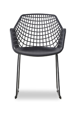   Modern European furniture - Black Perforated Indoor/Outdoor Dining Chairs (2) - www.oroa.com | Oroa.com