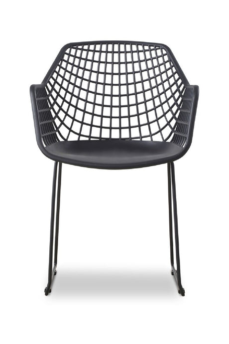   Modern European furniture - Black Perforated Indoor/Outdoor Dining Chairs (2) - www.oroa.com | Oroa.com