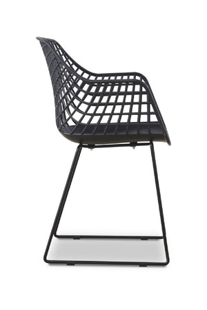   Modern European furniture - Black Perforated Indoor/Outdoor Dining Chairs (2) - www.oroa.com | Oroa.com