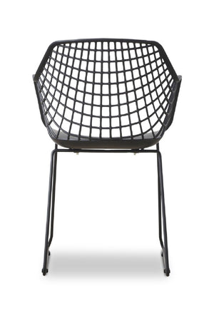   Modern European furniture - Black Perforated Indoor/Outdoor Dining Chairs (2) - www.oroa.com | Oroa.com