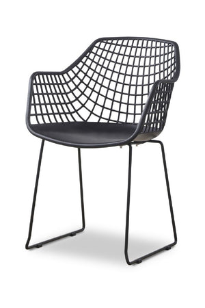   Modern European furniture - Black Perforated Indoor/Outdoor Dining Chairs (2) - www.oroa.com | Oroa.com