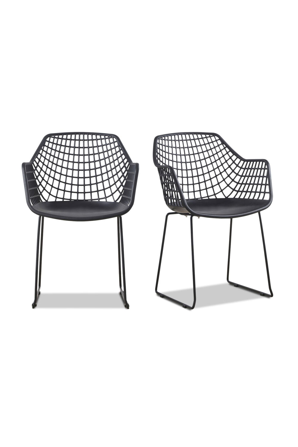   Modern European furniture - Black Perforated Indoor/Outdoor Dining Chairs (2) - www.oroa.com | Oroa.com