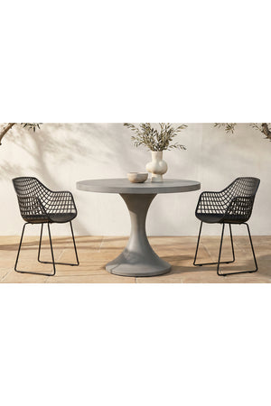   Modern European furniture - Black Perforated Indoor/Outdoor Dining Chairs (2) - www.oroa.com | Oroa.com