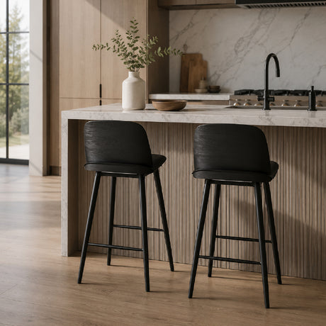   Modern European furniture - Black Indoor/Outdoor Counter Stools (2) - www.oroa.com | Oroa.com